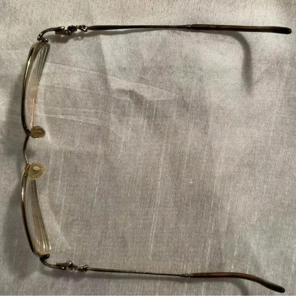 SAKS FIFTH AVENUE S5A182 Geometric Dark Gold Full Rim Fashion Flex Eyeglasses - Picture 5 of 5